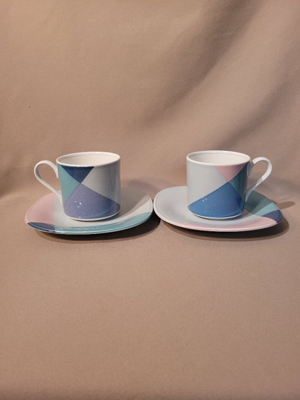 Mikasa Video CE906 (Lot of 2) Cup & Saucer Sets